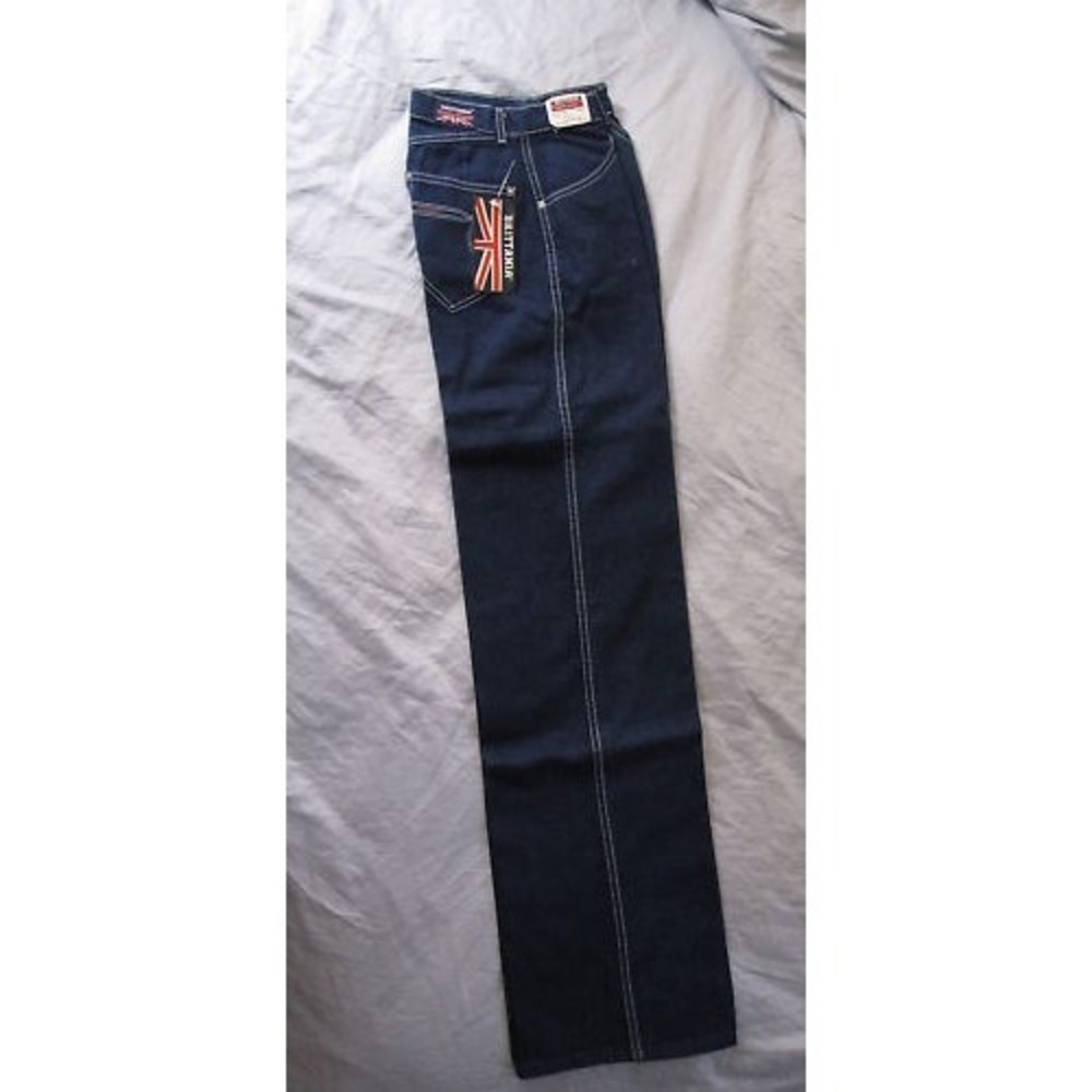 Womens Hippy Authentic 60s Vintage Brittania Denim Dark Blue Jeans Pants size 6!
